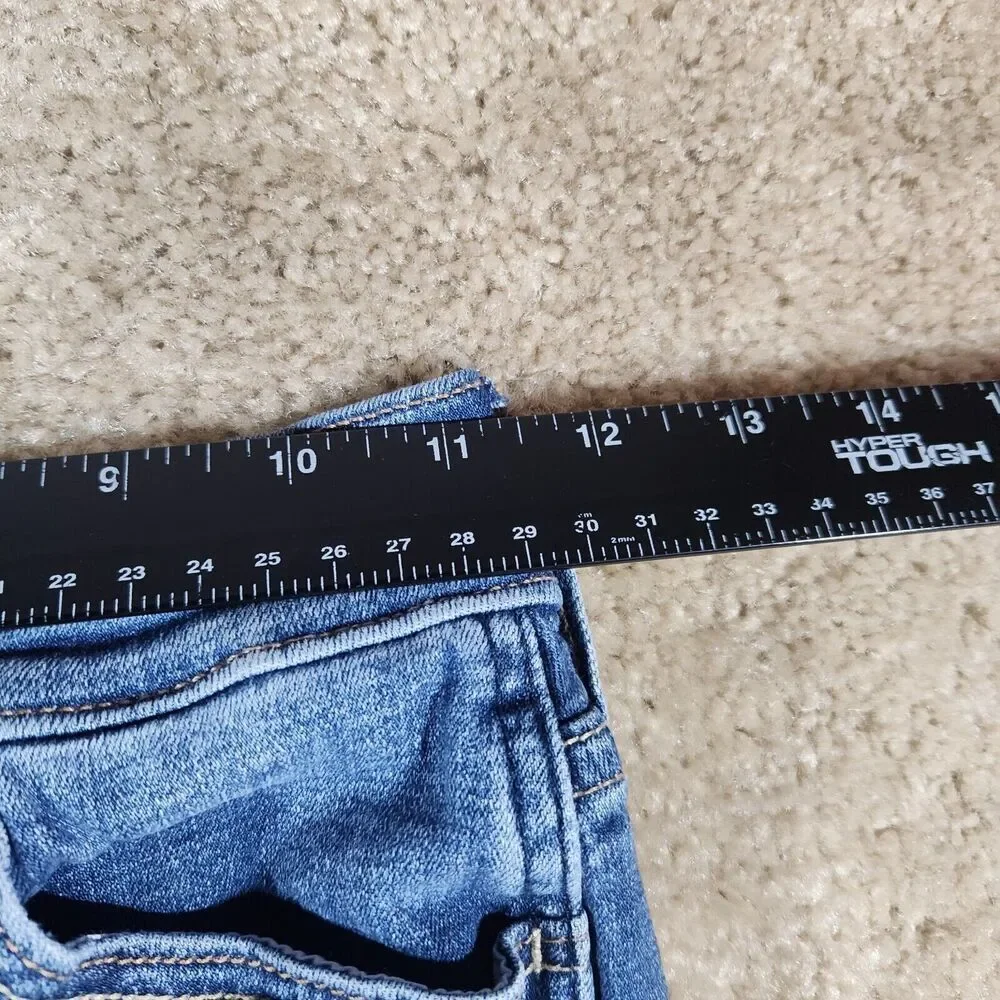 HOLLISTER Short Denim Women's Cuffed Blue Sz 00 W23 High Rise Stretch #396
